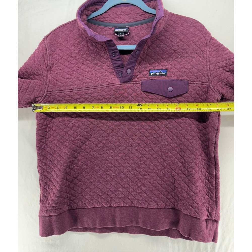 Patagonia Womens Organic Cotton Quilt Snap-T Pullover Purple Heather Large - Picture 4 of 9